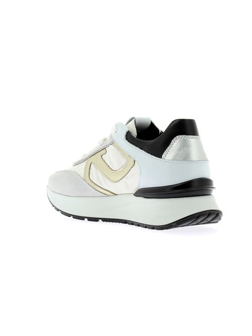 sneakers donna in camoscio e tessuto bianco NERO GIARDINI | E306444D730